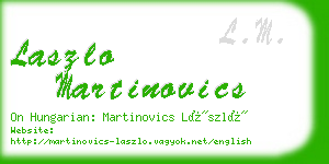 laszlo martinovics business card